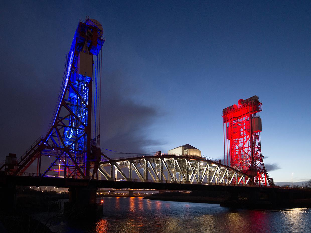 Dynamic lighting has transformed Tees Newport Bridge into regional focal point and pride of residents